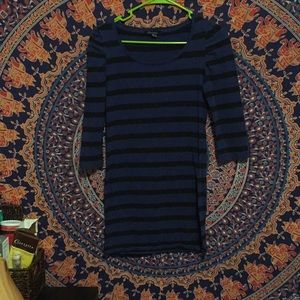 Black and blue stripped dress